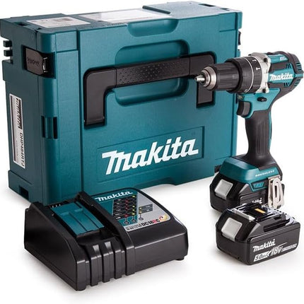 دريل شحن 18V مع شاكوش DHP484RTJ بطارية 5 A من ماكيتا Makita