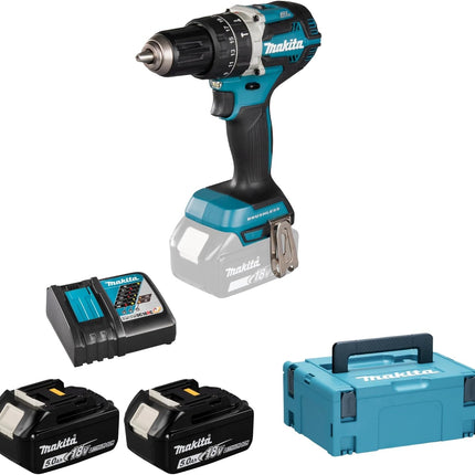 دريل شحن 18V مع شاكوش DHP484RTJ بطارية 5 A من ماكيتا Makita