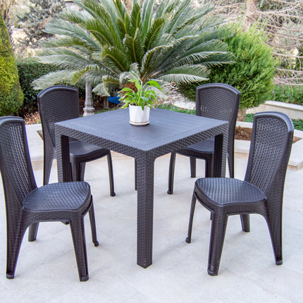 كرسي رم البلاستيكي العملي بتصميم راتان من سامبا