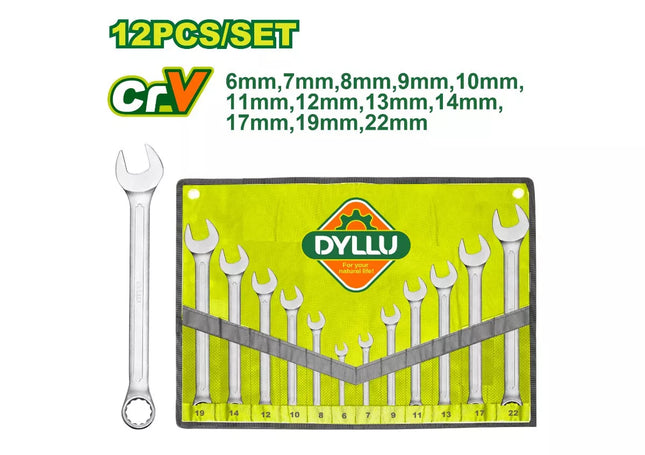 طقم مفاتيح شق رينغ  12 قطعة ديلوDTSP1M12