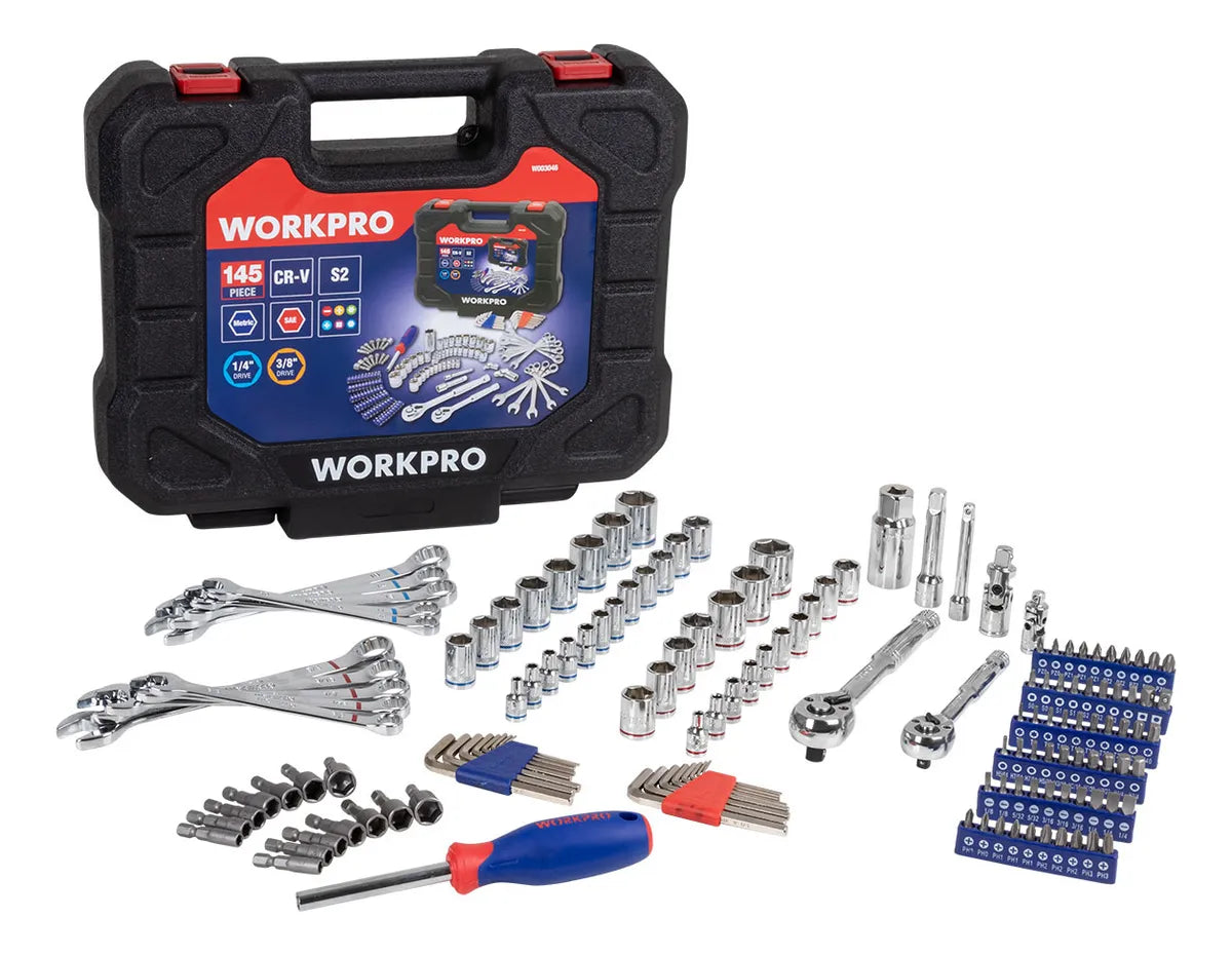 WORKPRO طقم عدة بوكس ١٤٥ قطعة | WORKPRO طقم عدة بوكس ١٤٥ قطعة |