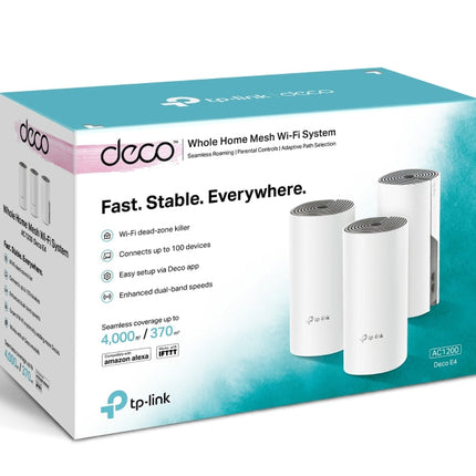 TP-Link AC1200 نظام توزيع واي فاي شبكي منزلي كامل / ديكو E4 (3 عبوات)