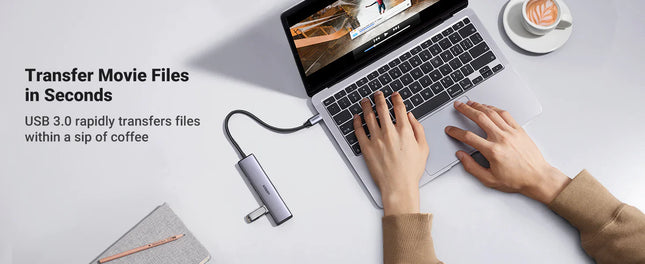 موزع USB-C إلى 4 منافذ USB 3.0 بسرعة تصل إلى 5 جيجابت في الثانية بدون منفذ طاقة من يوجرين /20841