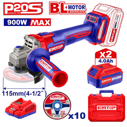 ماكينة صنفرة وقطع زوايا لاسلكي   EMTOP ELAG211542 20V