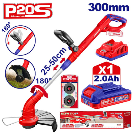 ماكينة قص العشب اللاسلكية  20 فولت - EMTOP ELGT203011