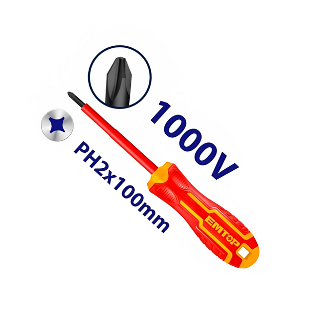 مفك مصلب كهربائي  معزول EMTOP ESDRJPH2100