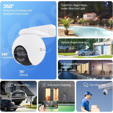 كاميرا خارجية بعدسة مزدوجة 8 ميجا بكسل + 2 ميجا بكسل - H80x