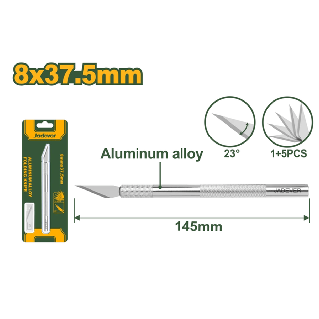 مشرط قلم المنيوم مع 5 نسلات من جادايفر