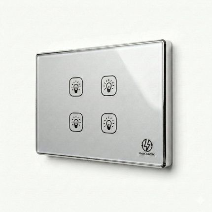 Luxury Tuya Smart Switch 10A | 4 Gang | Aluminum Frame | Spark Electric