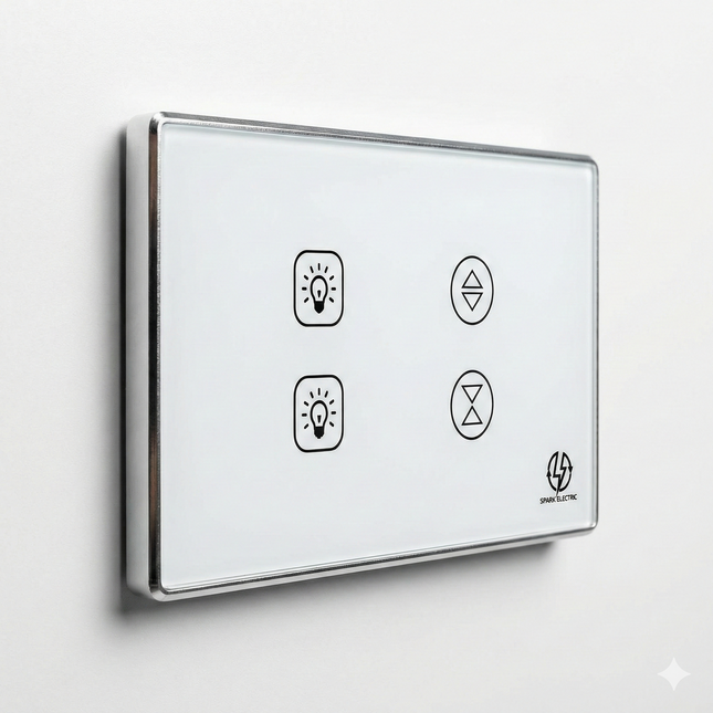 Luxury Tuya Smart Switch | Lighting for Two Lamps and One Curtain | Aluminum Frame | Spark Electric