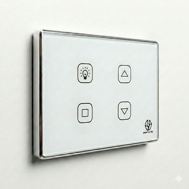 Luxury Tuya Smart Switch | One Light and One Curtain | Aluminum Frame | Spark Electric