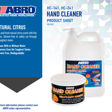 منظف الأيدي القوي برائحة الحمضيات الطبيعية من ابرو ABRO