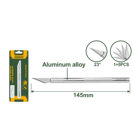 مشرط قلم المنيوم مع 5 نسلات من جادايفر