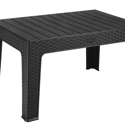 Havana Rattan Plastic Table with Wood Texture – for Garden Furniture