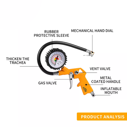 مسدس نفخ الإطارات مع ساعة قياس من ميجا