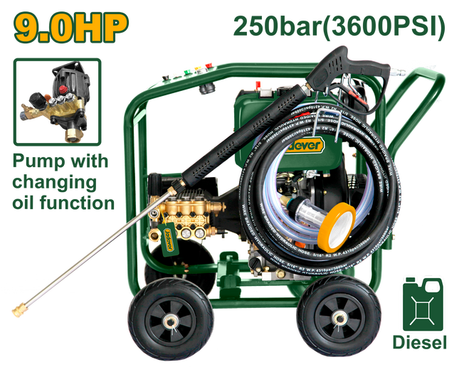 ماكنة غسيل 9 حصان 250 بار ديزل من جادايفر