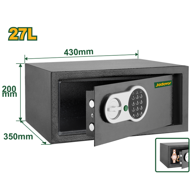 خزنة حائط إلكترونية آمنة مع مفتاح من جادايفر