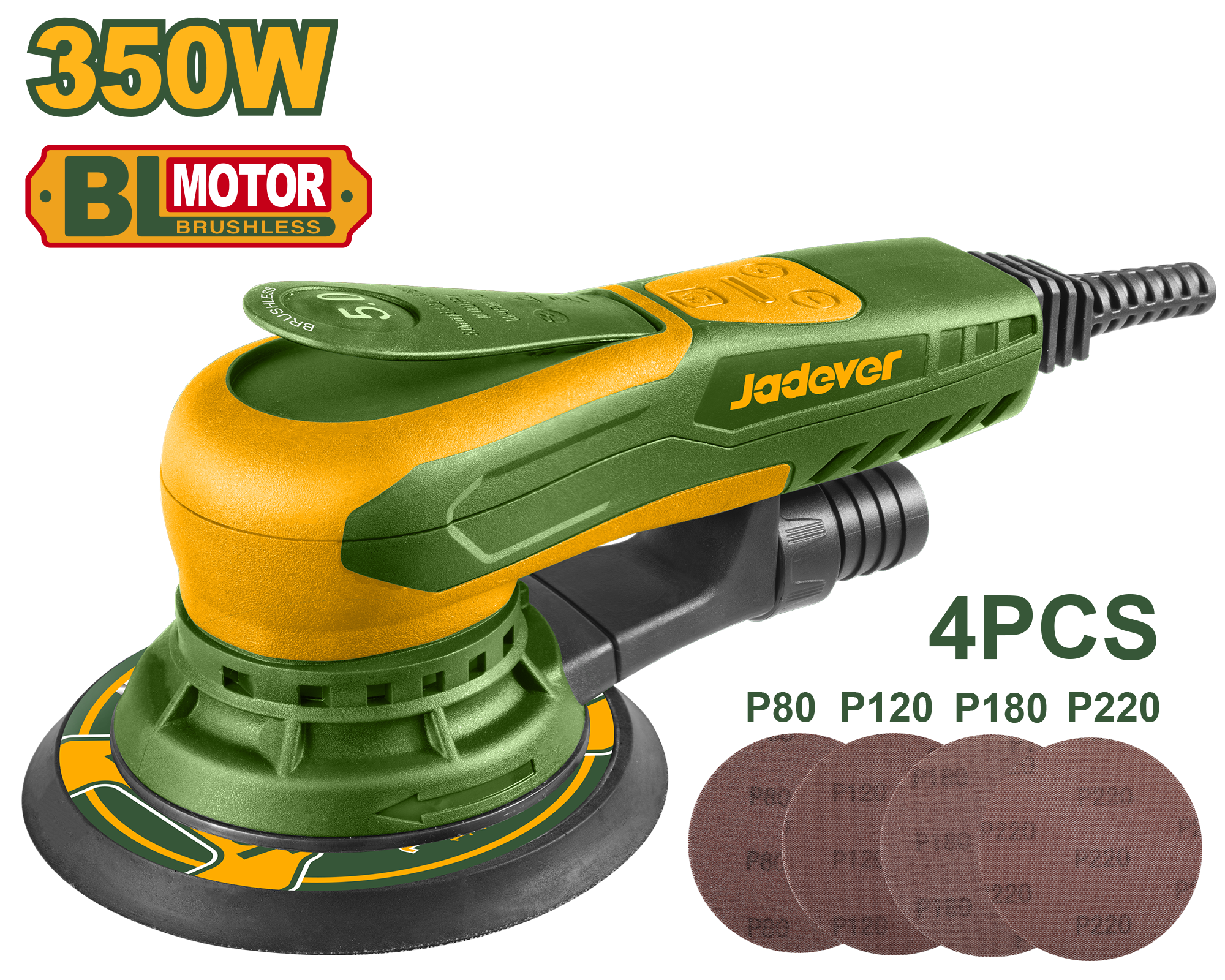 صنفرة مدارية Jadever 350 واط | قرص 150مم | محرك بدون فُرش
JDFA55350 | JADEVER