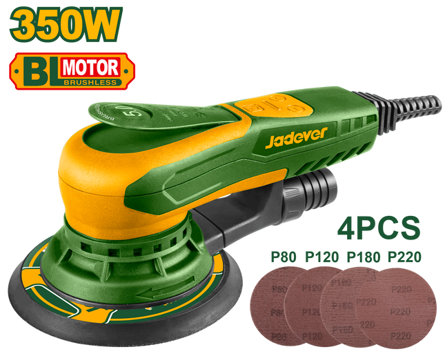 صنفرة مدارية Jadever 350 واط | قرص 150مم | محرك بدون فُرش
JDFA55350