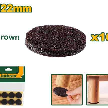 عازل ارجل الاثاث قياس 22mm بني – 16 قطعة من جادايفر JADEVER