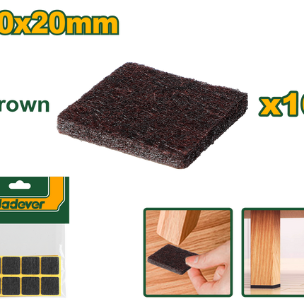 عازل ارجل الاثاث لون اسود من16 قطعة 20x20 مم من جادايفر JADEVER