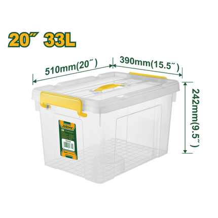 صندوق تخزين بلاستيك شفاف 33 لتر من جادايفر