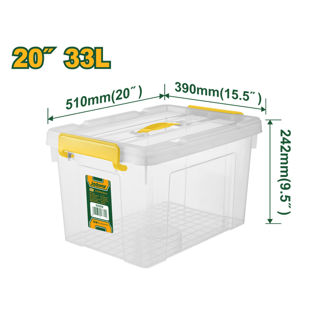 صندوق تخزين بلاستيك شفاف 33 لتر من جادايفر