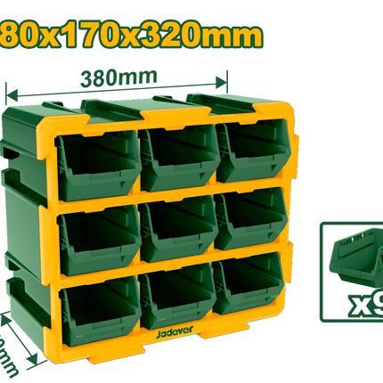 طقم وحدة علب تخزين وبراغي 9 قطع من جادايفر