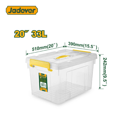 JADEVER 33L Clear Plastic Storage Box