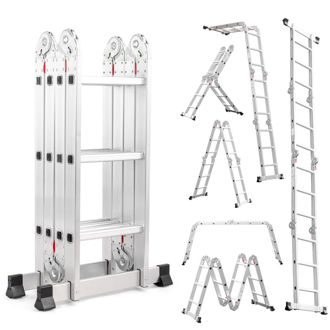 Heavy-duty aluminum multi-purpose ladder from Mazaya, various sizes