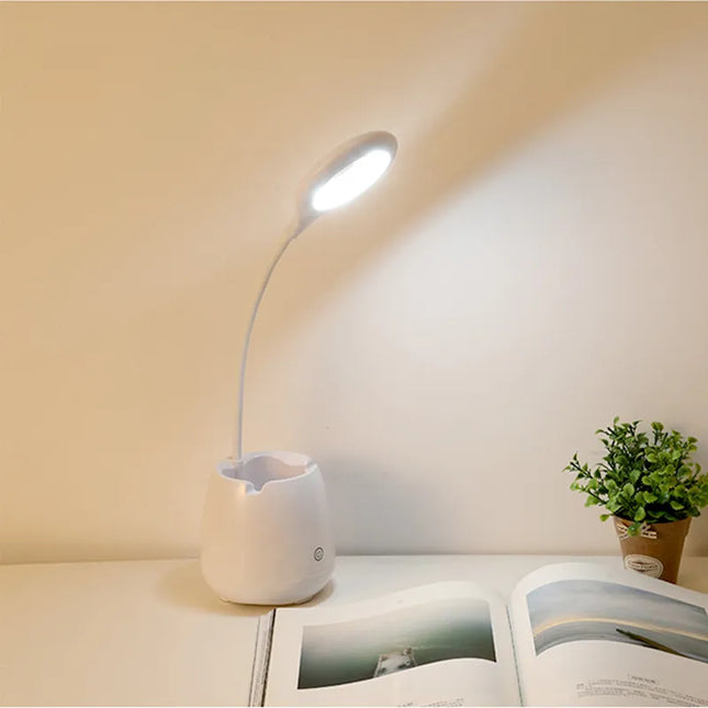 مصباح مكتبي ليد قراءة مع حامل أقلام