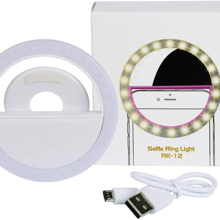 رينج لايت دائرية LED للهاتف المحمول لتصوير السلفي مع وصلة USB