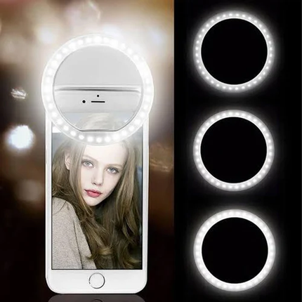 رينج لايت دائرية LED للهاتف المحمول لتصوير السلفي مع وصلة USB