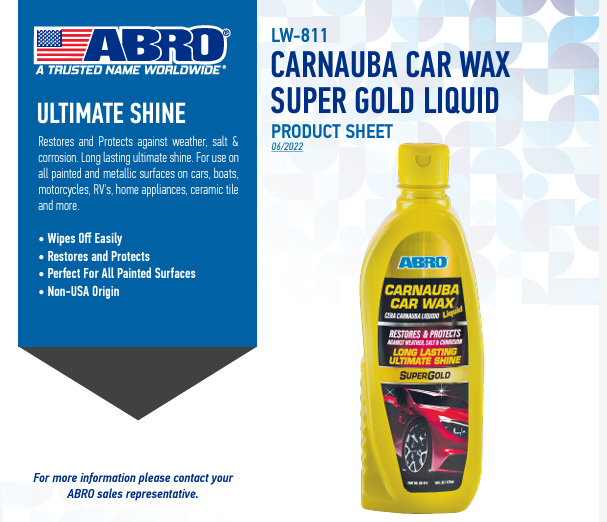 شمع سيارة سائل ذو لمعان فائق مع شمع الكرنوبامن أبرو ABRO