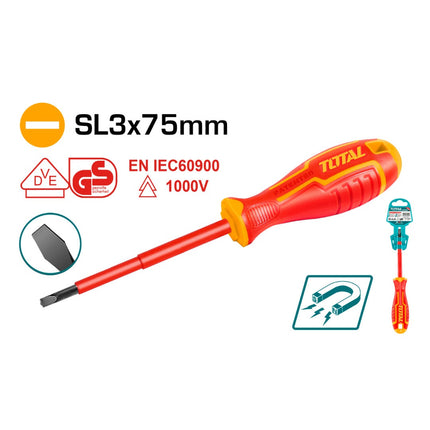 مفك عادي معزول  Total THTIS3075 SL3x75mm