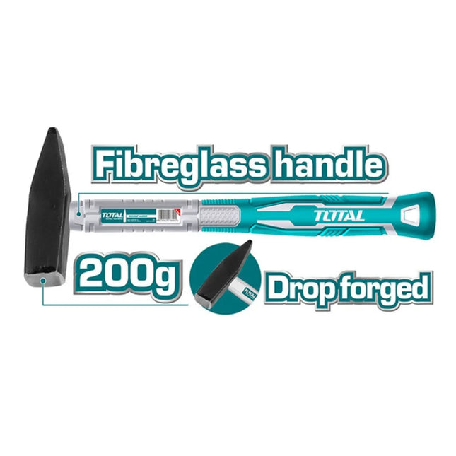 Hammer with fiberglass handle 200g Total THTS71200