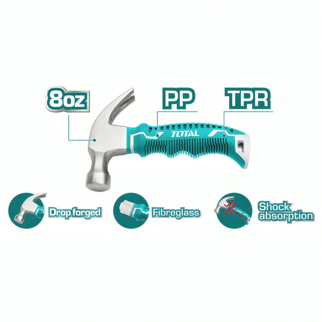 8oz Mini Claw Hammer Total THTM7386D