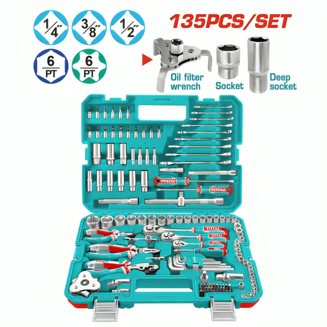 135-Piece Tool Set Total THKTHP21356