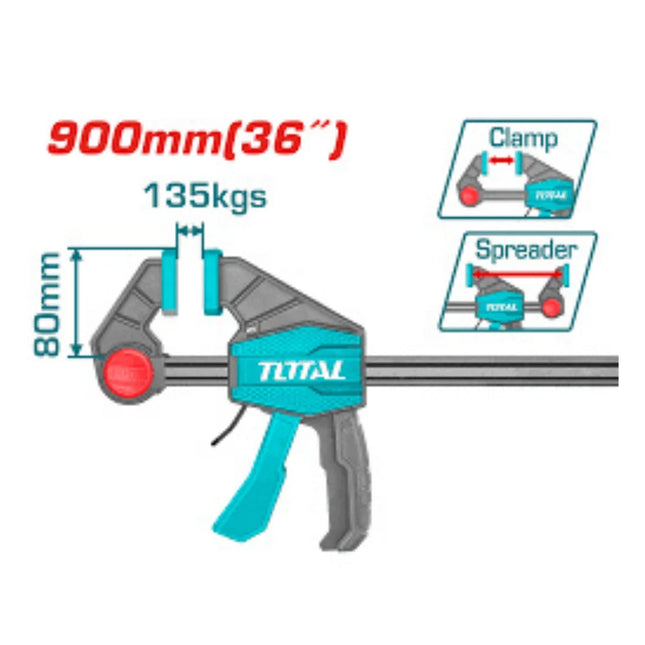 Total THT1346803 36 Inch Automatic Woodworking Clamp