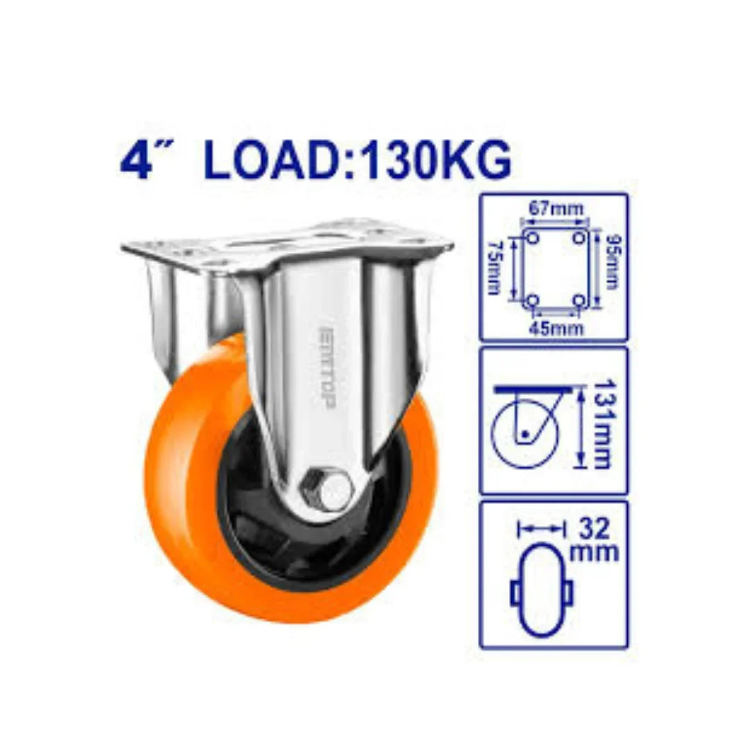 عجل قاعدة ثابت لون برتقالي 4 إنش EMTOP EMJL2341 | EMTOP