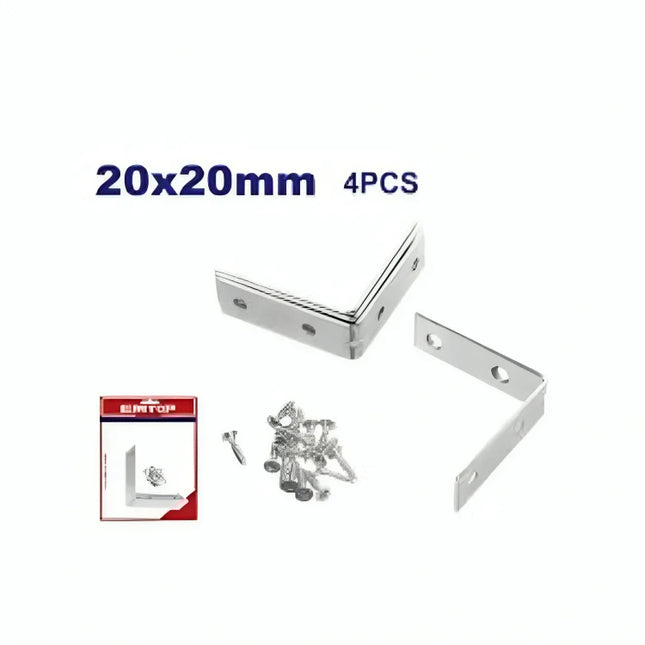 زوايا تثبيت 2×2 – طقم 4 قطع  EMTOP EMCY2K20