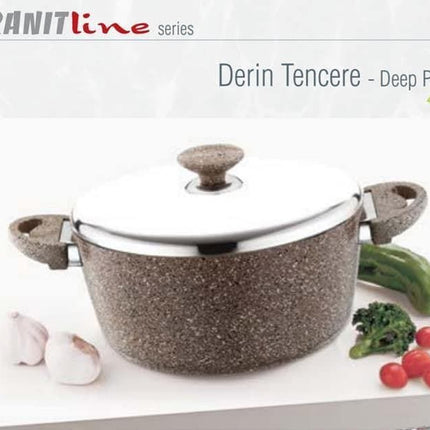 Saflon granitline deep pot || طنجرة - Mega Hardware