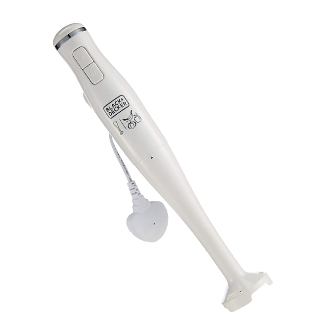 خلاط يدوي بلاك أند ديكر مع كوب قياس زجاج سرعتان -300 واط