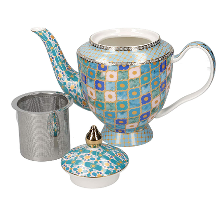 Maxwell & Williams HV0129 Teas & C’s Kasbah Loose Leaf Teapot with Infuser in Gift Box, Porcelain, Mint Green, 5 Cup (1 Litre)
