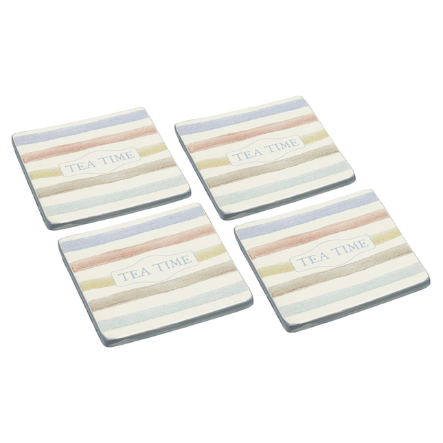 Classic Collection Ceramic Coasters, Set of Four, Acetate Display Packed