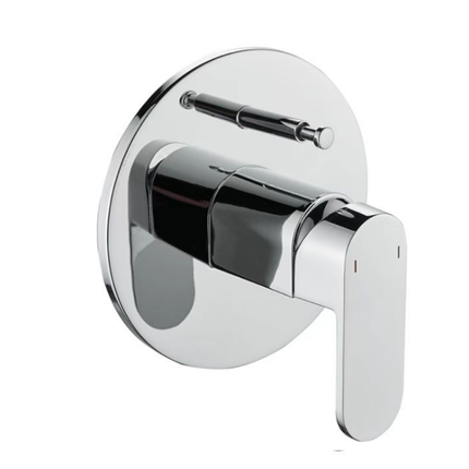 خلاط حمام لون كروم دائري مع كبسة تحويل