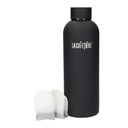 LA CAFETIèRE TEA GIFT SET WITH 10 ENGLISH BREAKFAST TEA BAGS IN GIFT BOX, STAINLESS STEEL, 500 ML CAPACITY