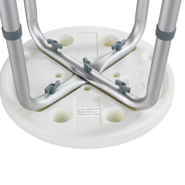 مقعد حمام سيكيورا 45.5 *57.5 سم من وينكو أبيض/فضي