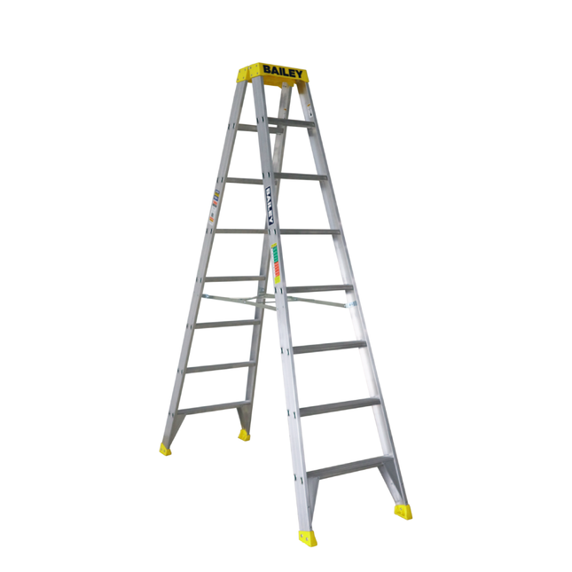 Double aluminum ladder from Mazaya, heavy-duty, various lengths