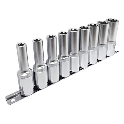 Jet 601322 SS1209DTS 9-Piece 1/2″ Drive Deep E Torx Socket Set